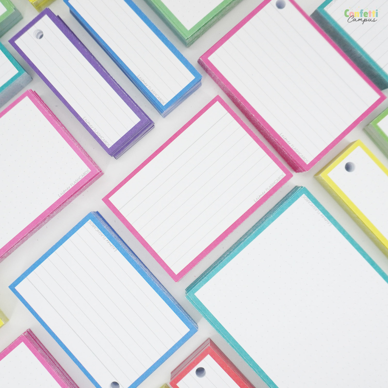 Leitner Flashcards A7 Gelinieerd Roze