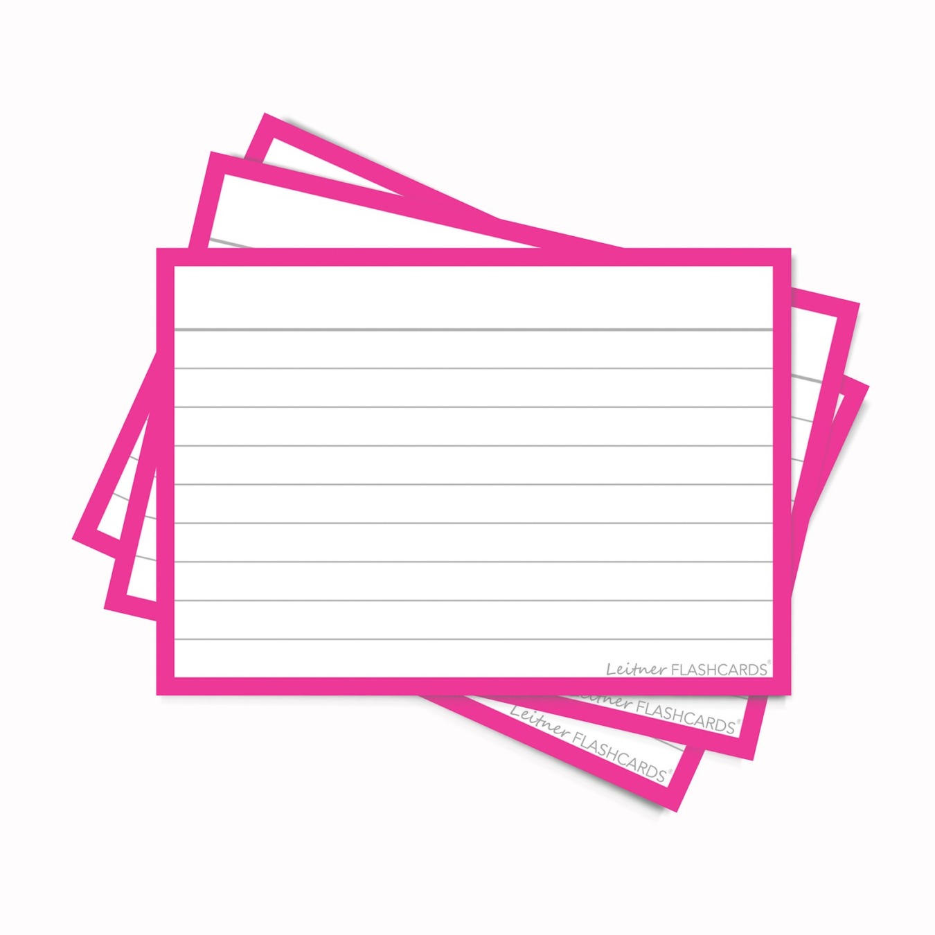 Leitner Flashcards A7 Gelinieerd Roze
