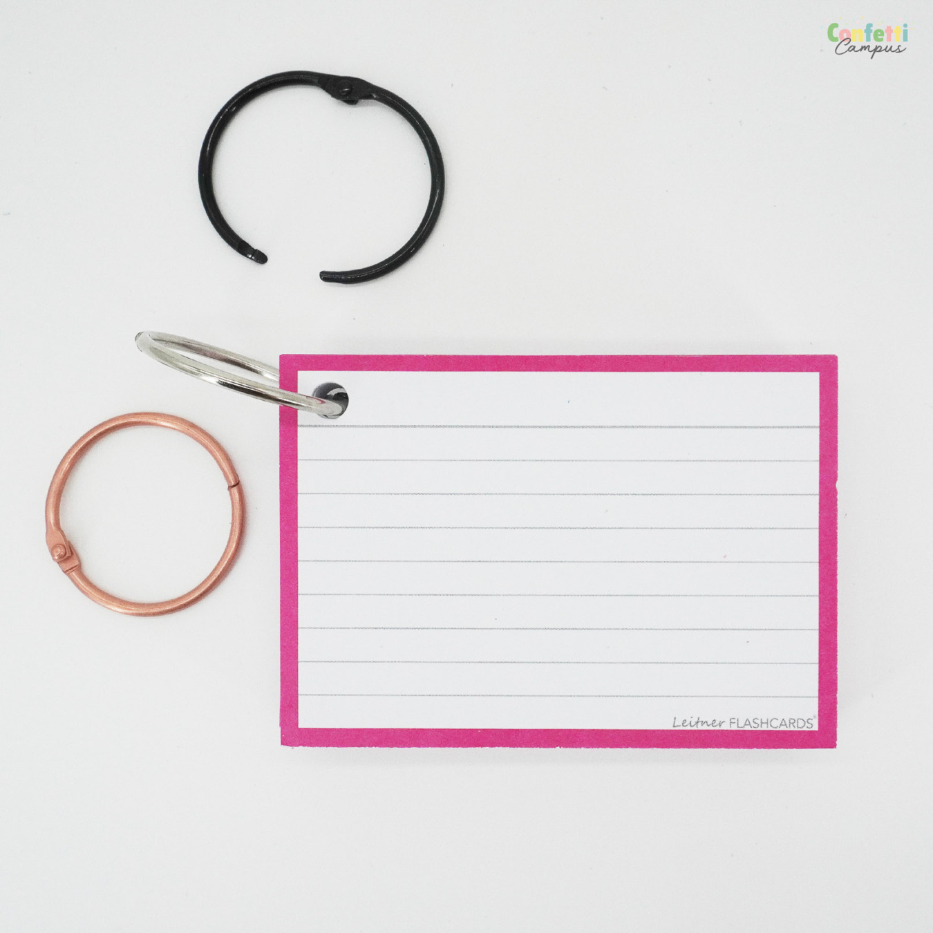 Leitner Flashcards A7 Gelinieerd Roze