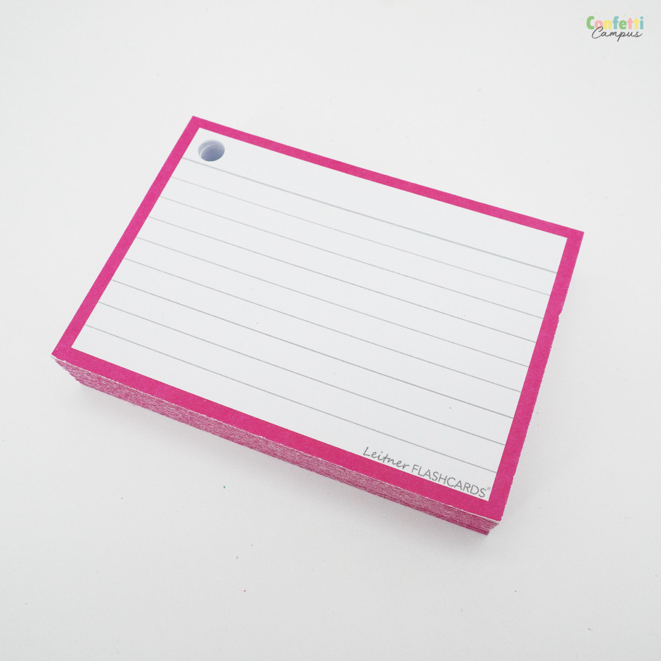 Leitner Flashcards A7 Gelinieerd Roze