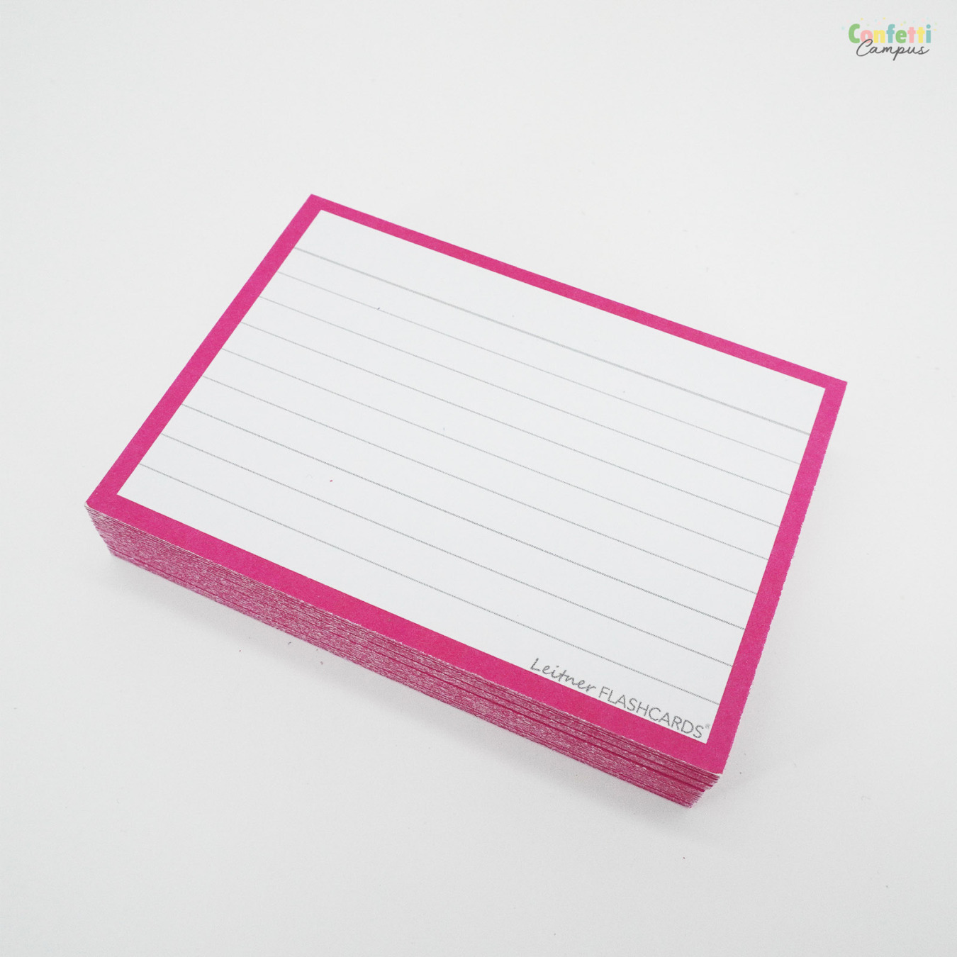 Leitner Flashcards A7 Gelinieerd Roze