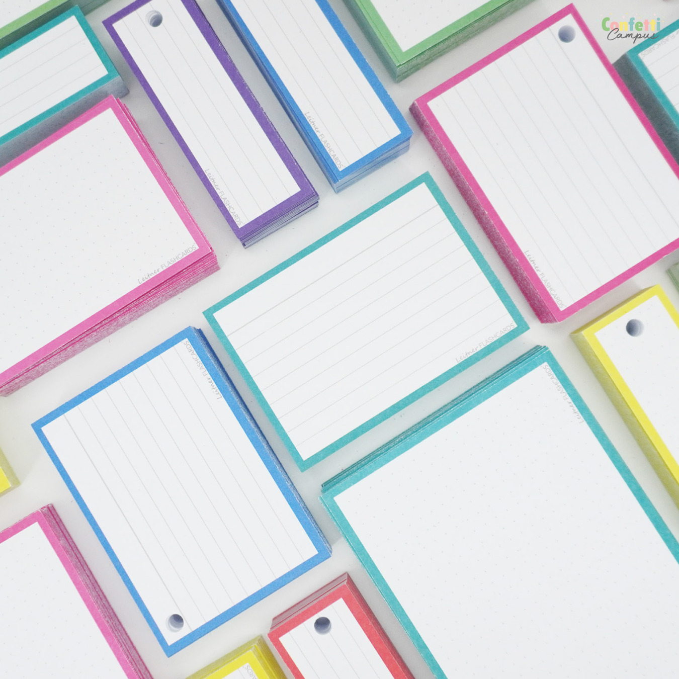 Leitner Flashcards A7 Dotted Turquoise