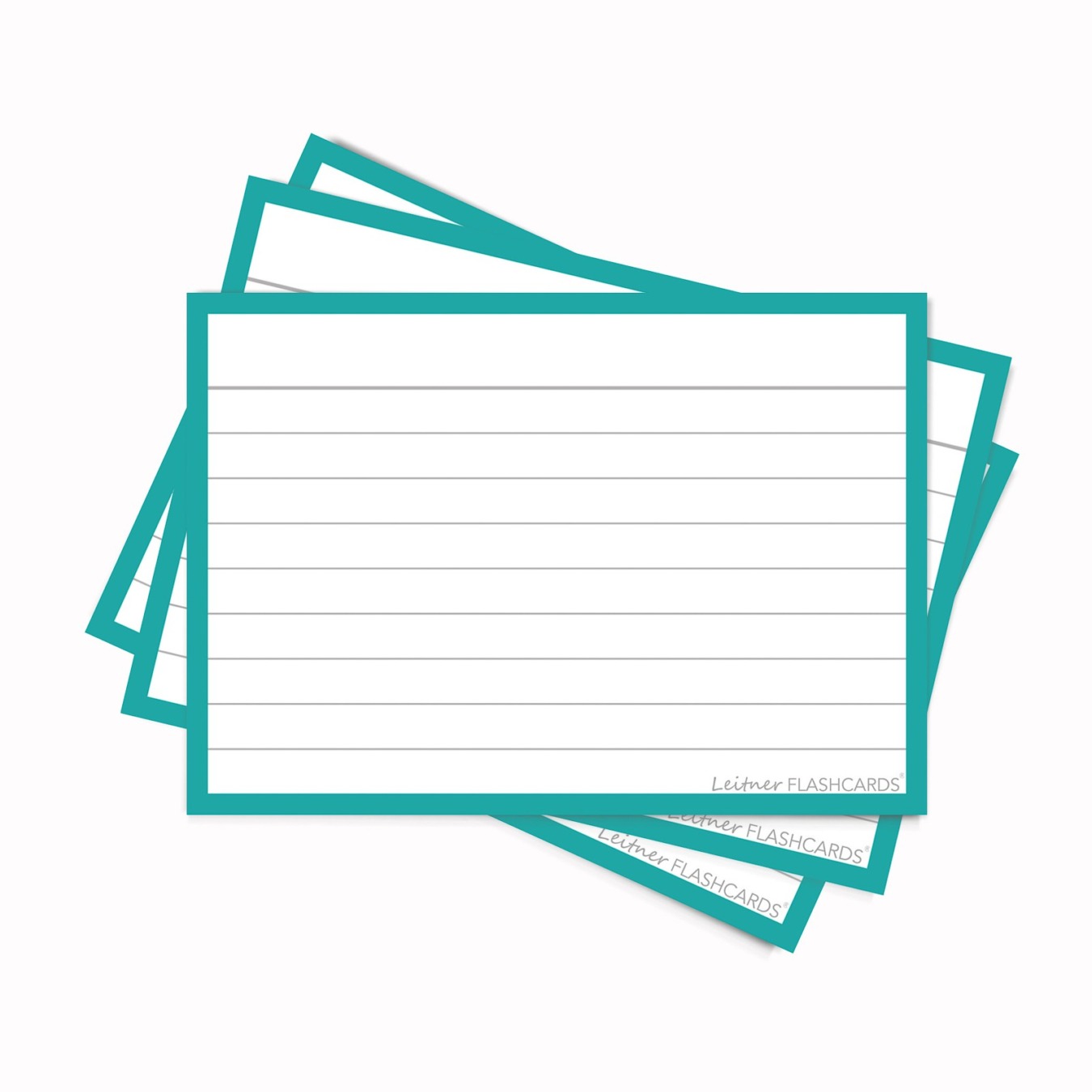 Leitner Flashcards A7 Gelinieerd Turquoise