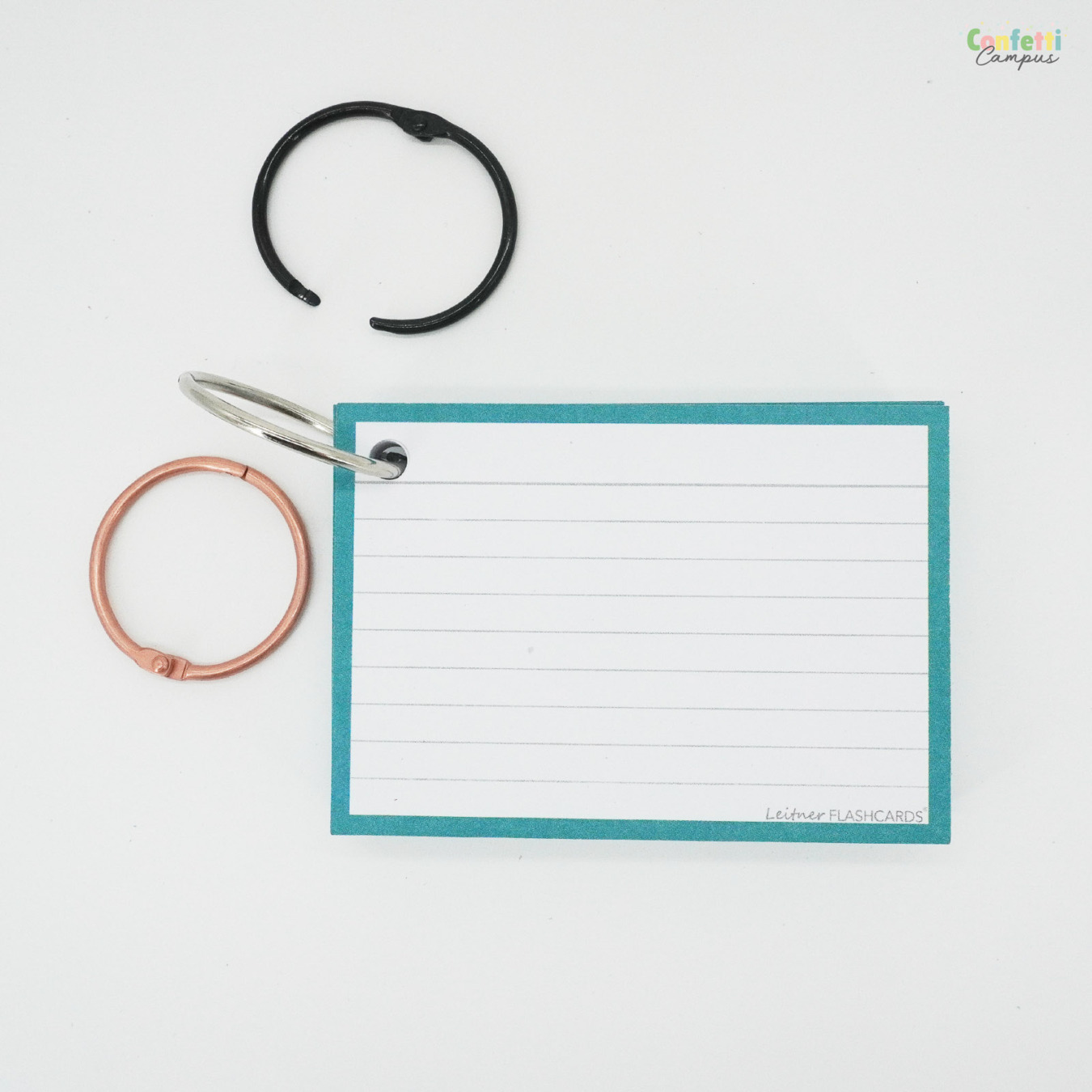 Leitner Flashcards A7 Gelinieerd Turquoise