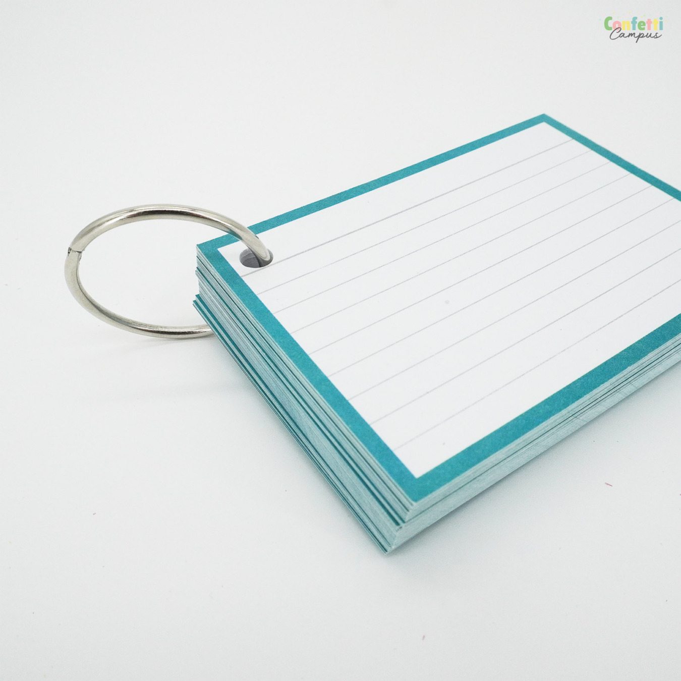 Leitner Flashcards A7 Gelinieerd Turquoise