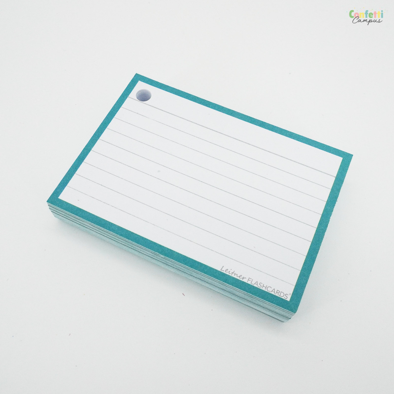 Leitner Flashcards A7 Gelinieerd Turquoise