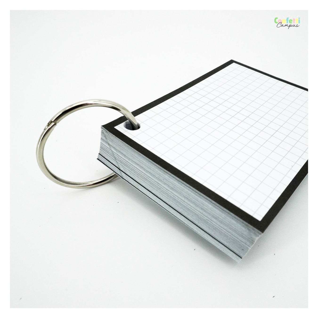 Leitner Flashcards A7 Geruit 5 x 5 mm Zwart