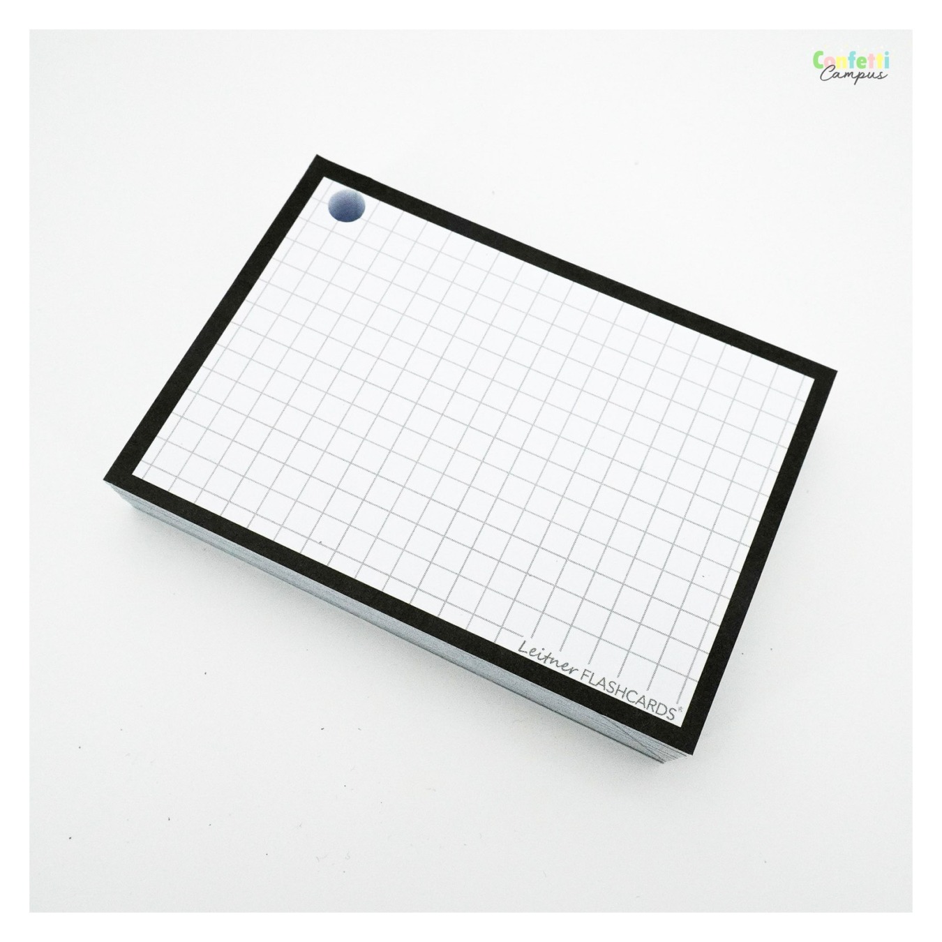 Leitner Flashcards A7 Geruit 5 x 5 mm Zwart