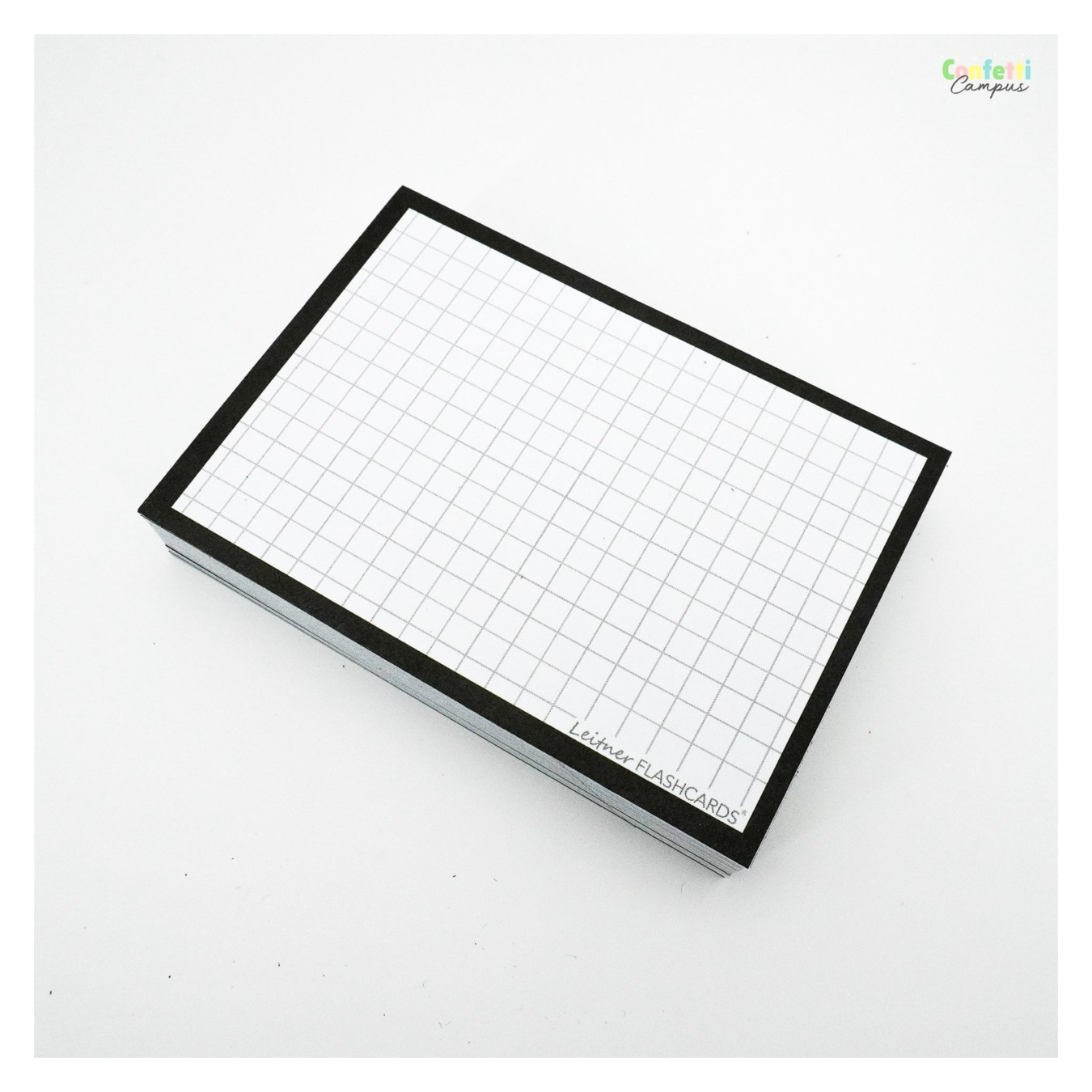 Leitner Flashcards A7 Geruit 5 x 5 mm Zwart