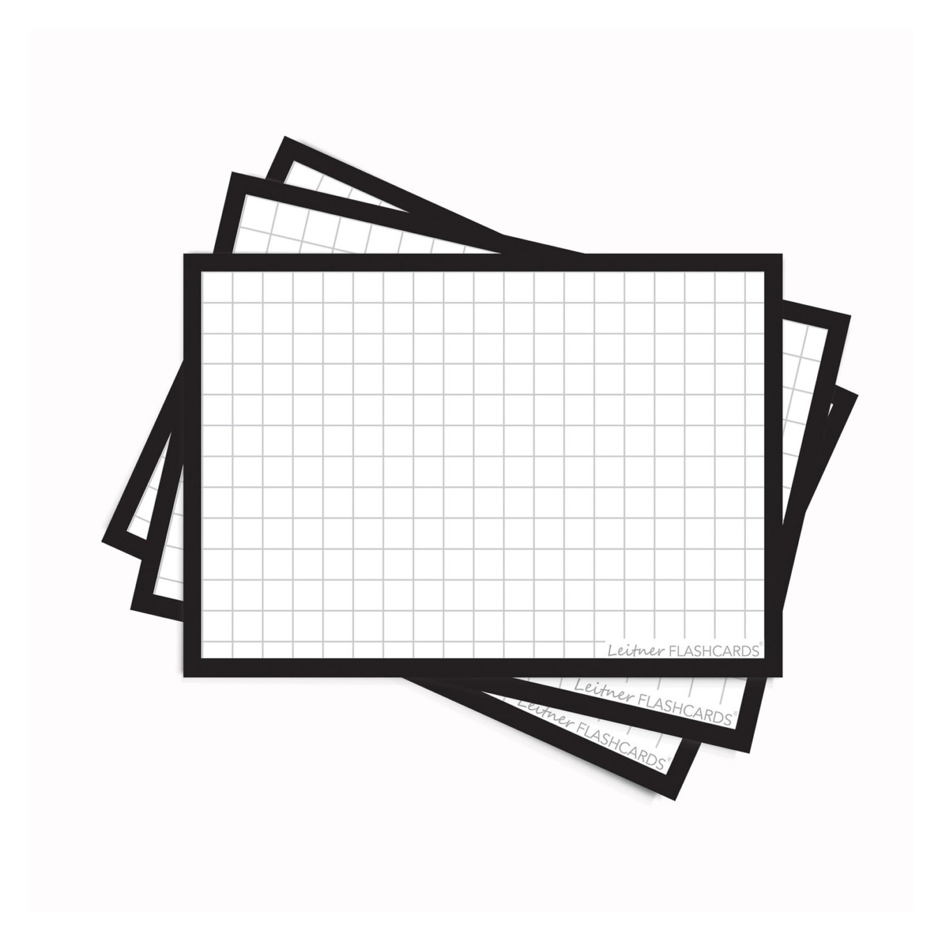 Leitner Flashcards A7 Geruit 5 x 5 mm Zwart