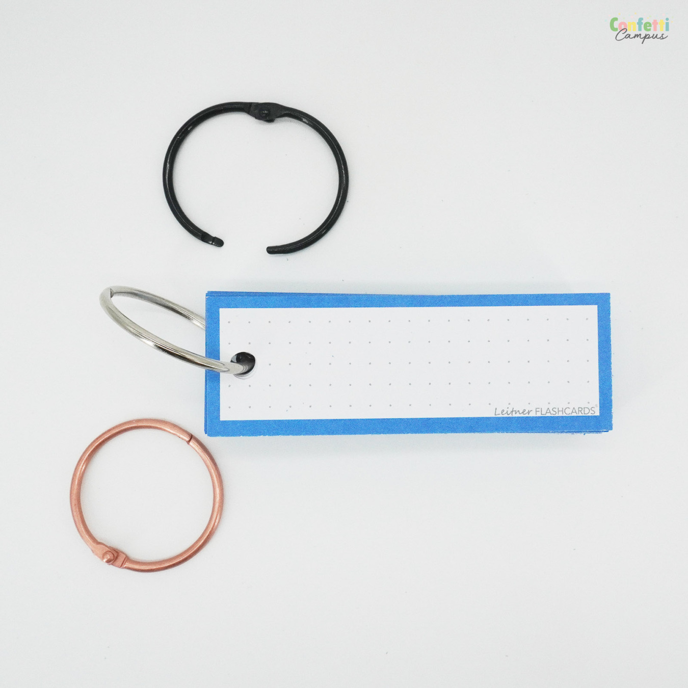 Leitner Flashcards Half Dotted Blauw