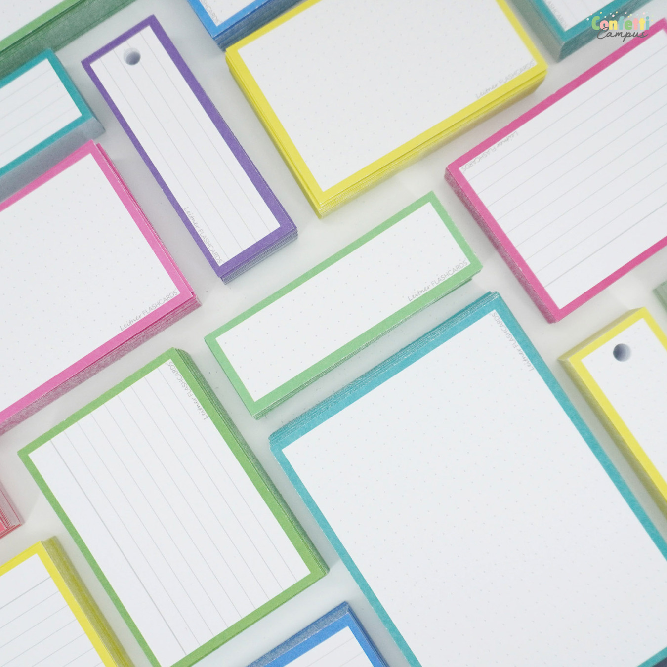 Leitner Flashcards Half Dotted Groen