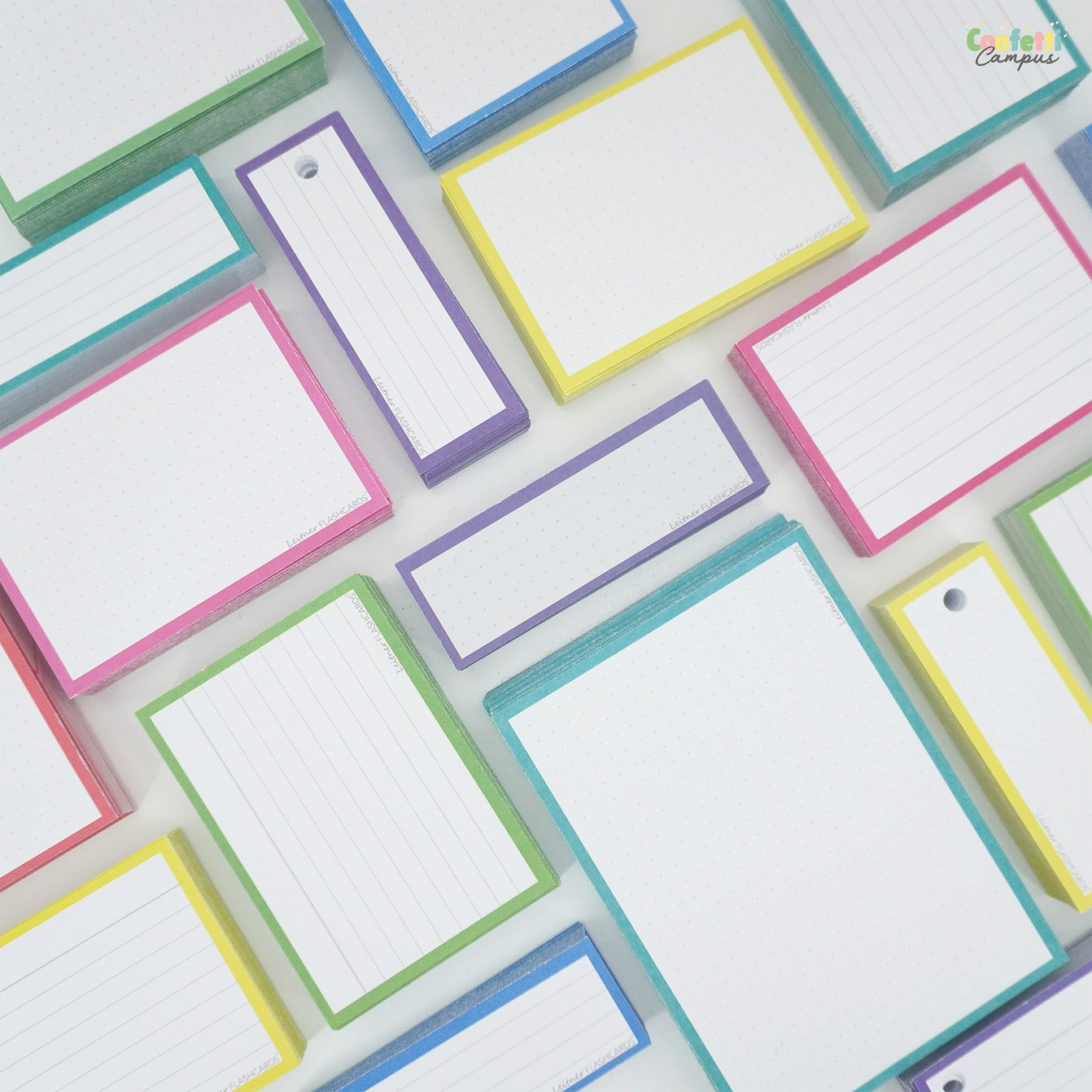 Leitner Flashcards Half Dotted Paars