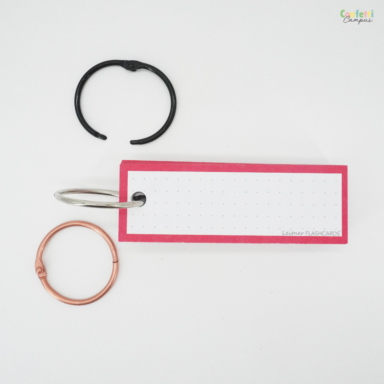 Leitner Flashcards Half Dotted Rood