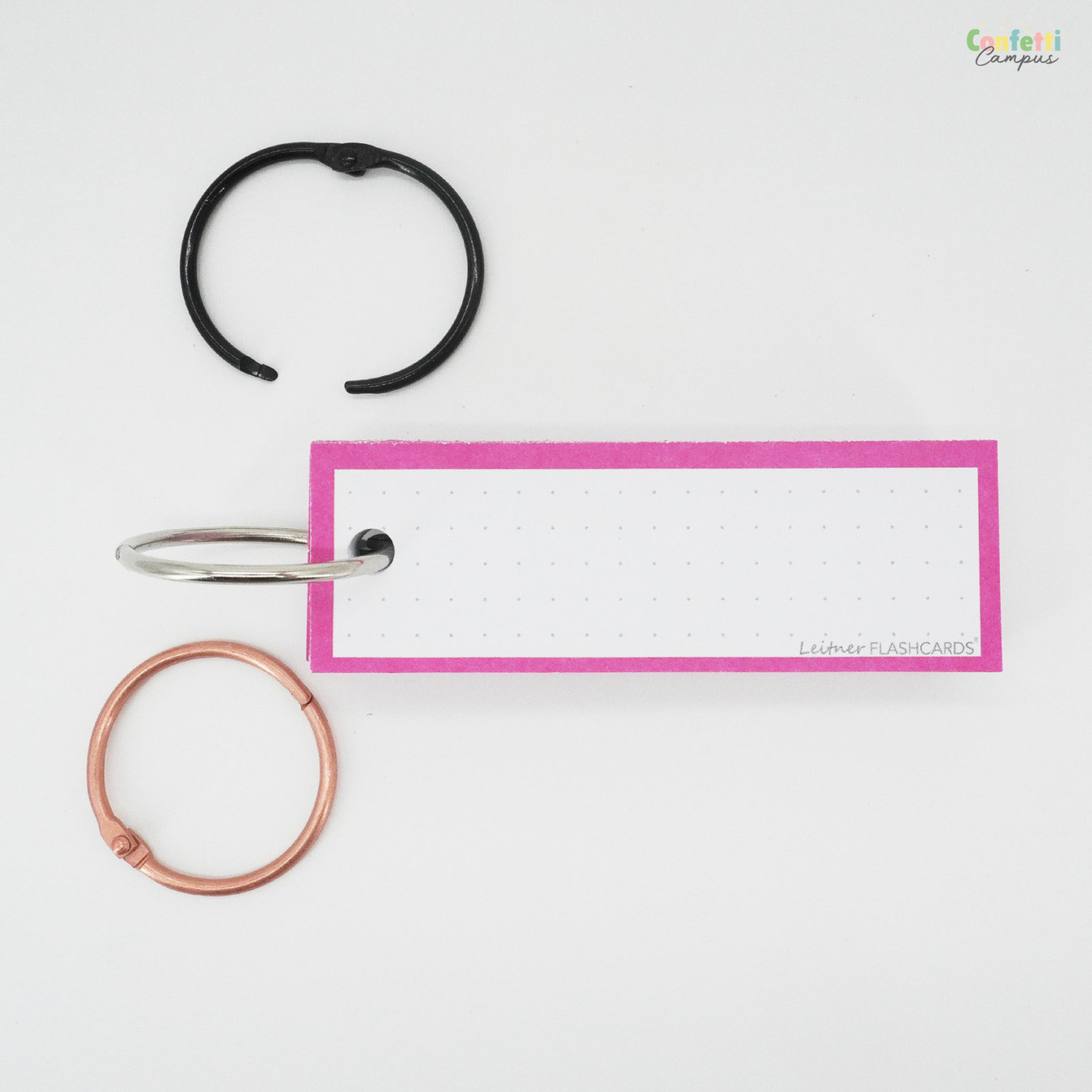 Leitner Flashcards Half Dotted Roze