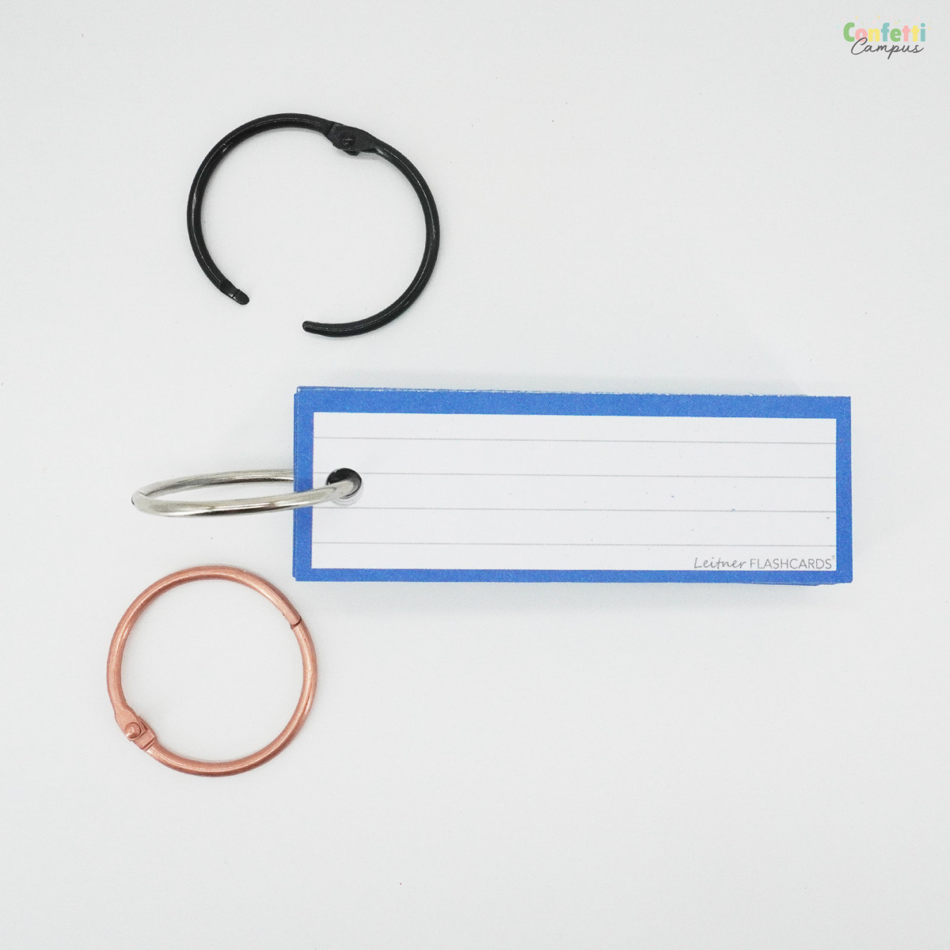 Leitner Flashcards Half Gelinieerd Blauw