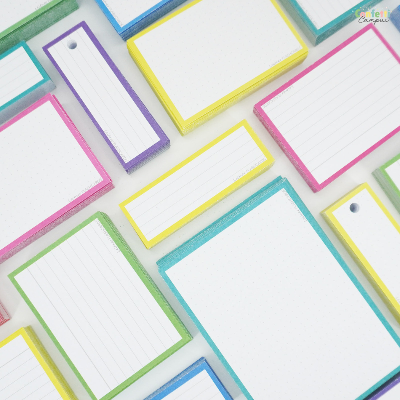 Leitner Flashcards Half Gelinieerd Geel