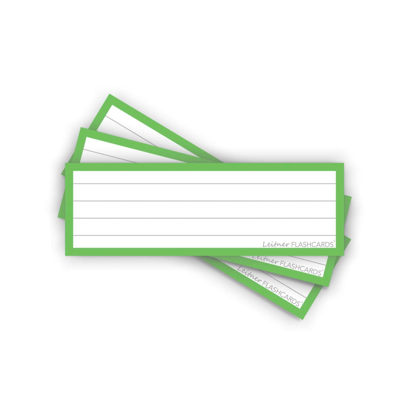 Leitner Flashcards Half Gelinieerd Groen