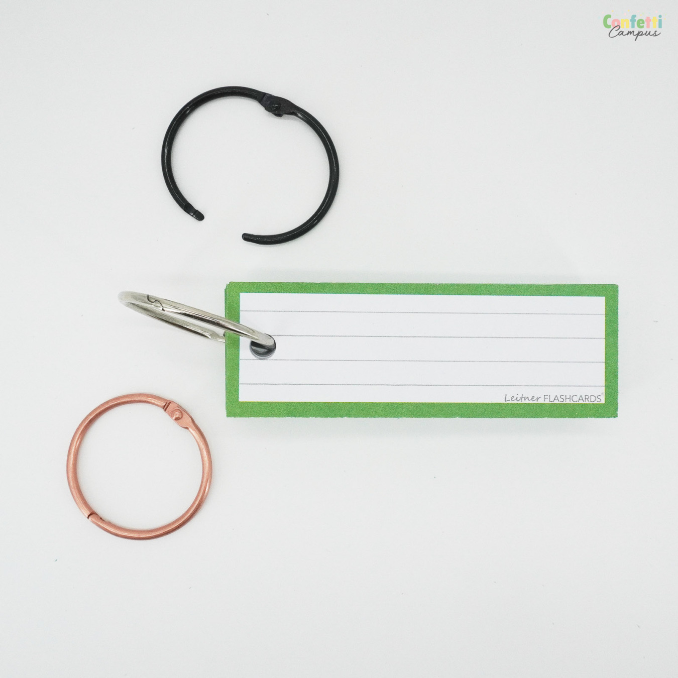 Leitner Flashcards Half Gelinieerd Groen