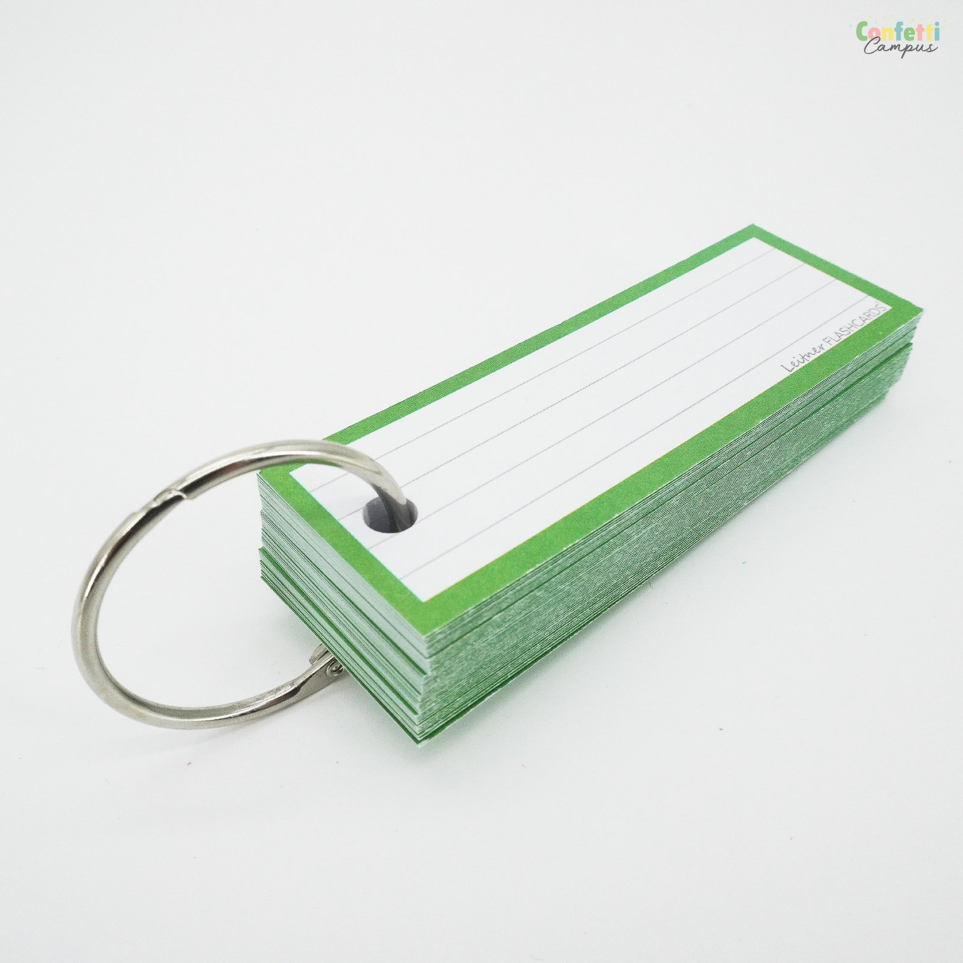 Leitner Flashcards Half Gelinieerd Groen