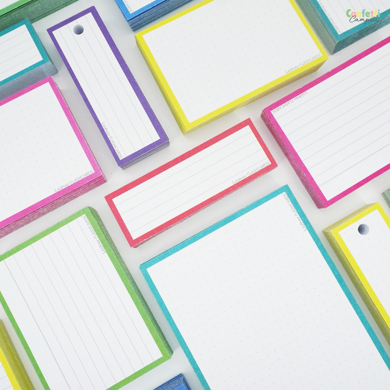 Leitner Flashcards Half Gelinieerd Rood