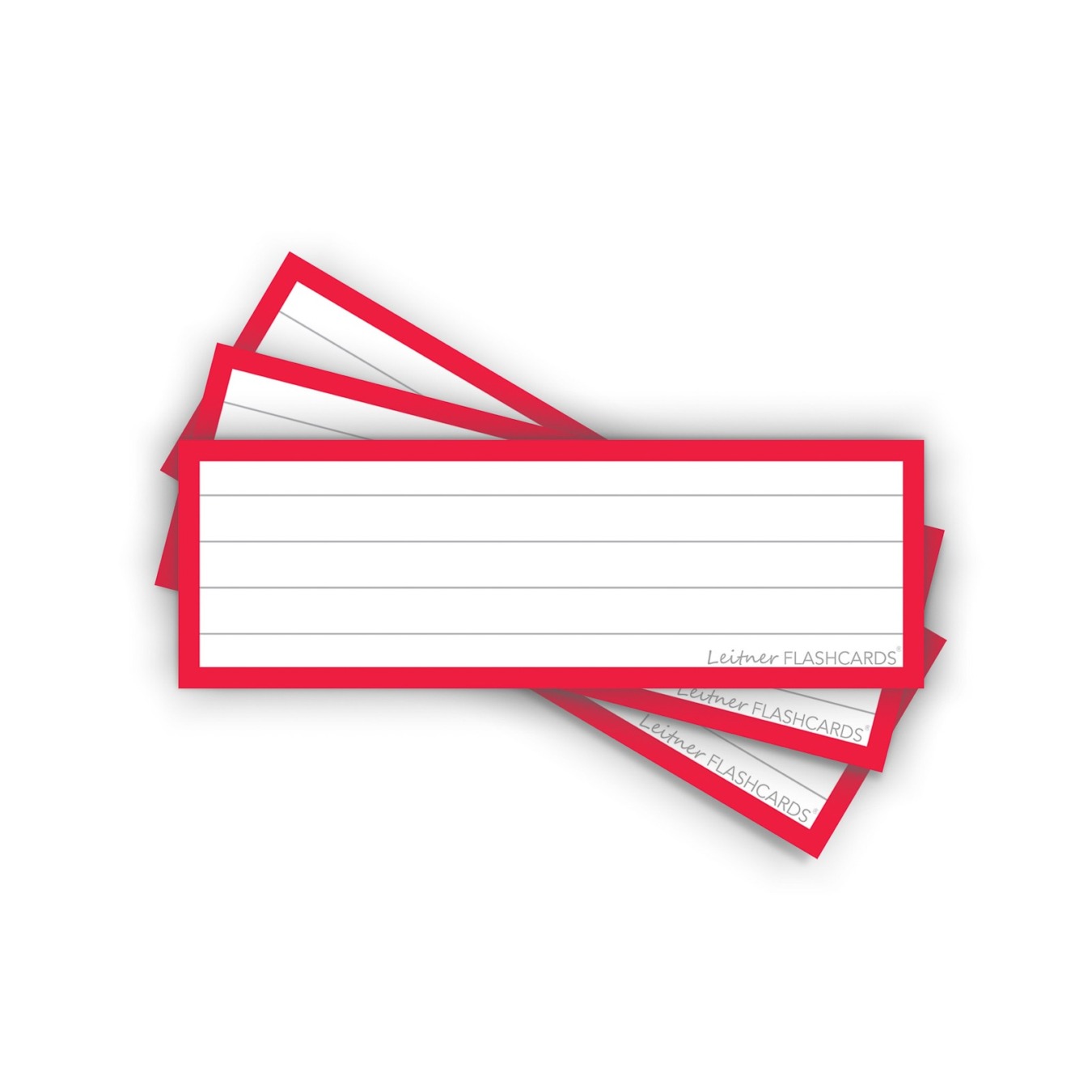 Leitner Flashcards Half Gelinieerd Rood