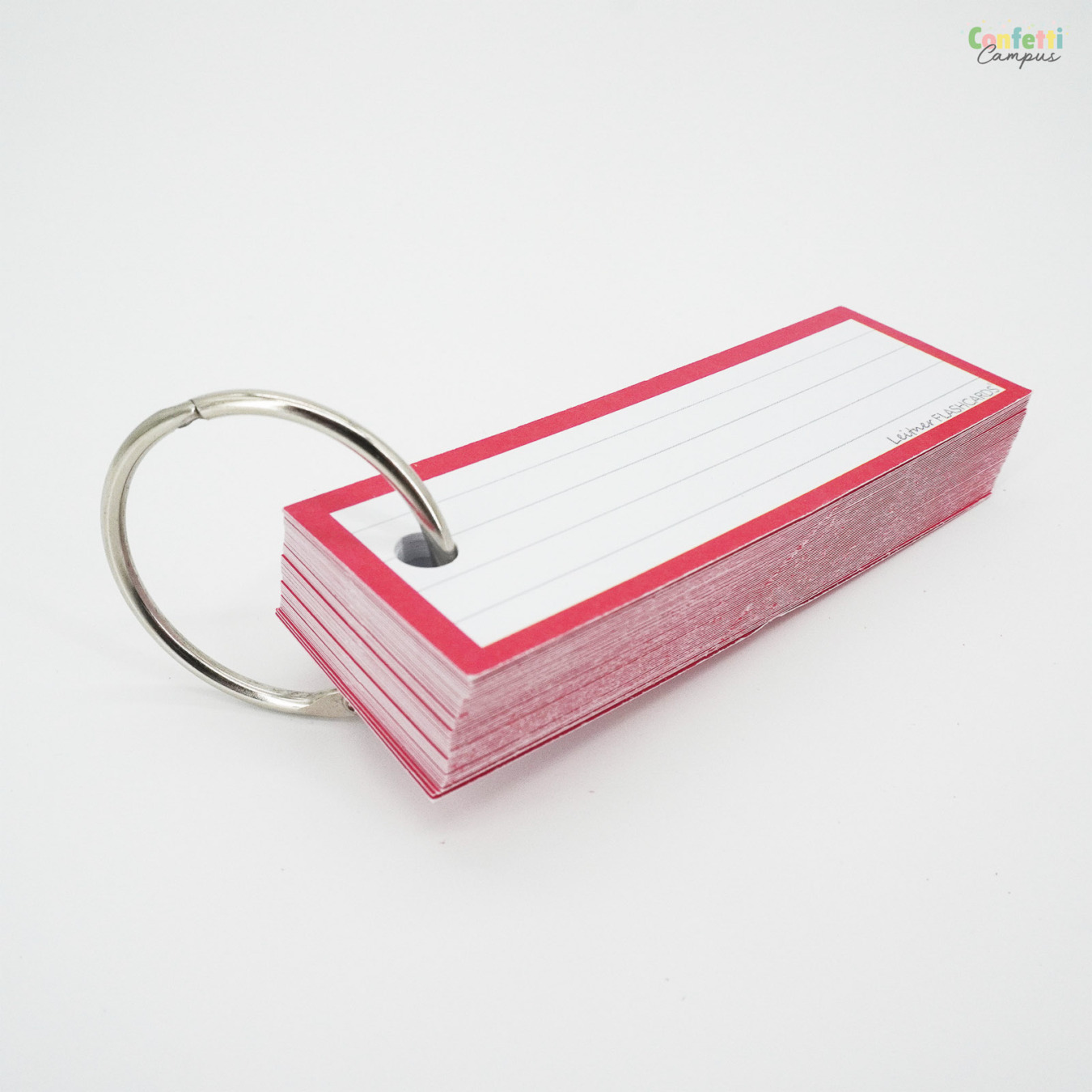 Leitner Flashcards Half Gelinieerd Rood