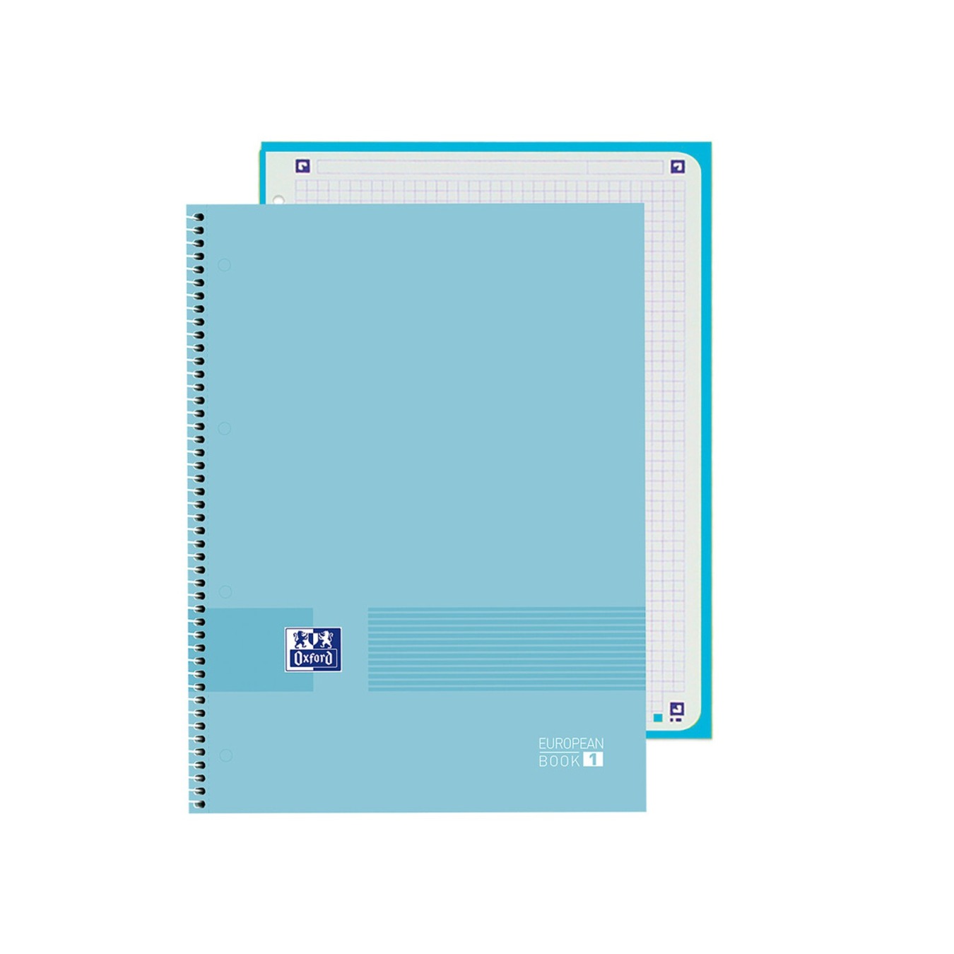 Oxford A4+ European Book 1 Hardcover Geruit 5 x 5 Zacht Blauw