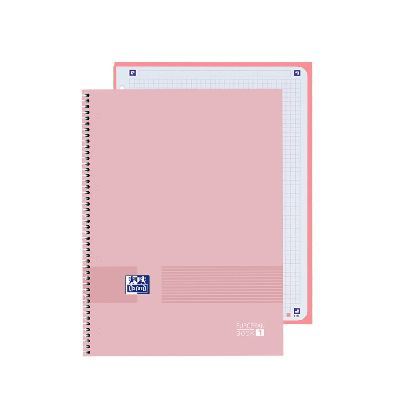 Oxford A4+ European Book 1 Hardcover Geruit 5 x 5 Zacht Roze