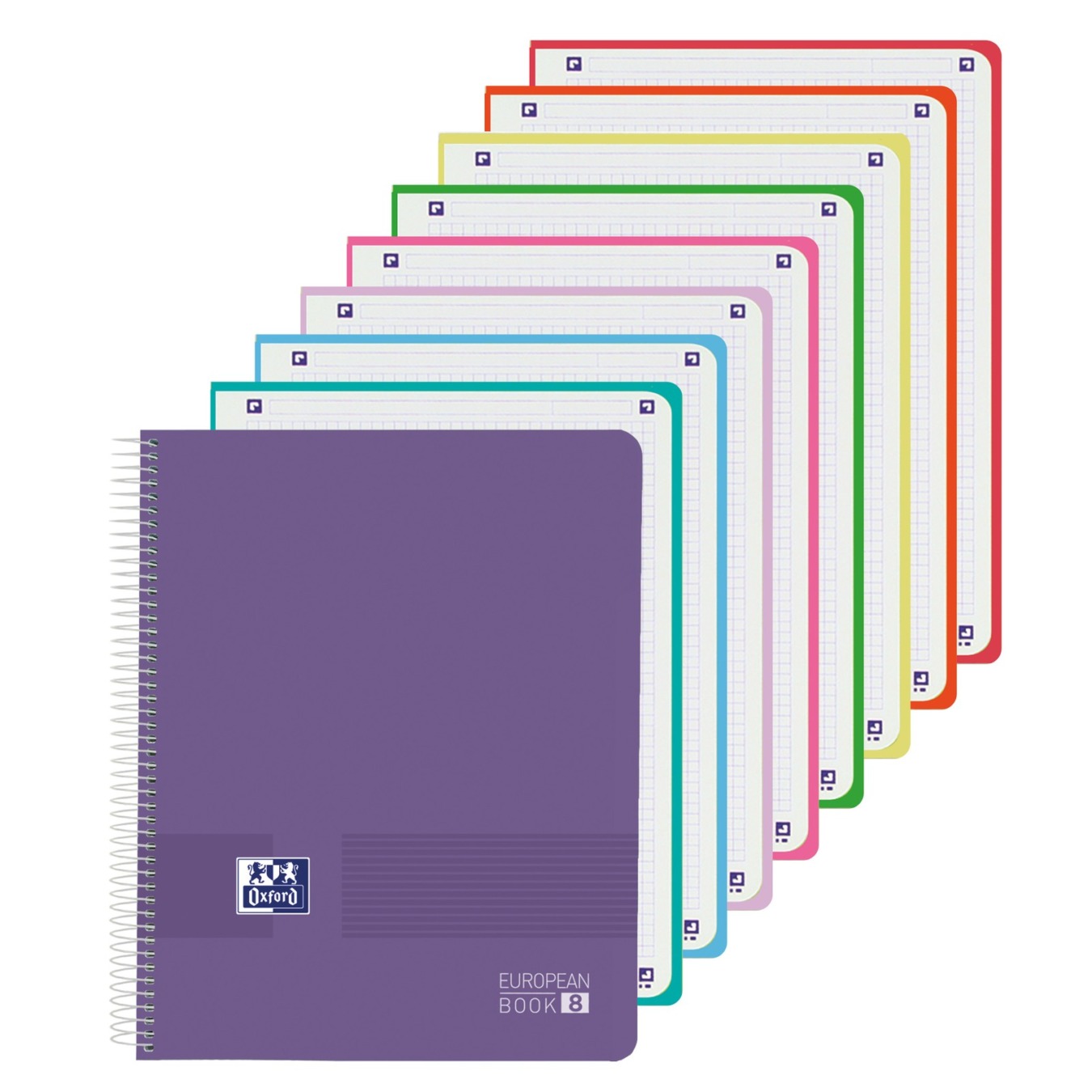 Oxford A4+ European Book 8 Hardcover Geruit Paars