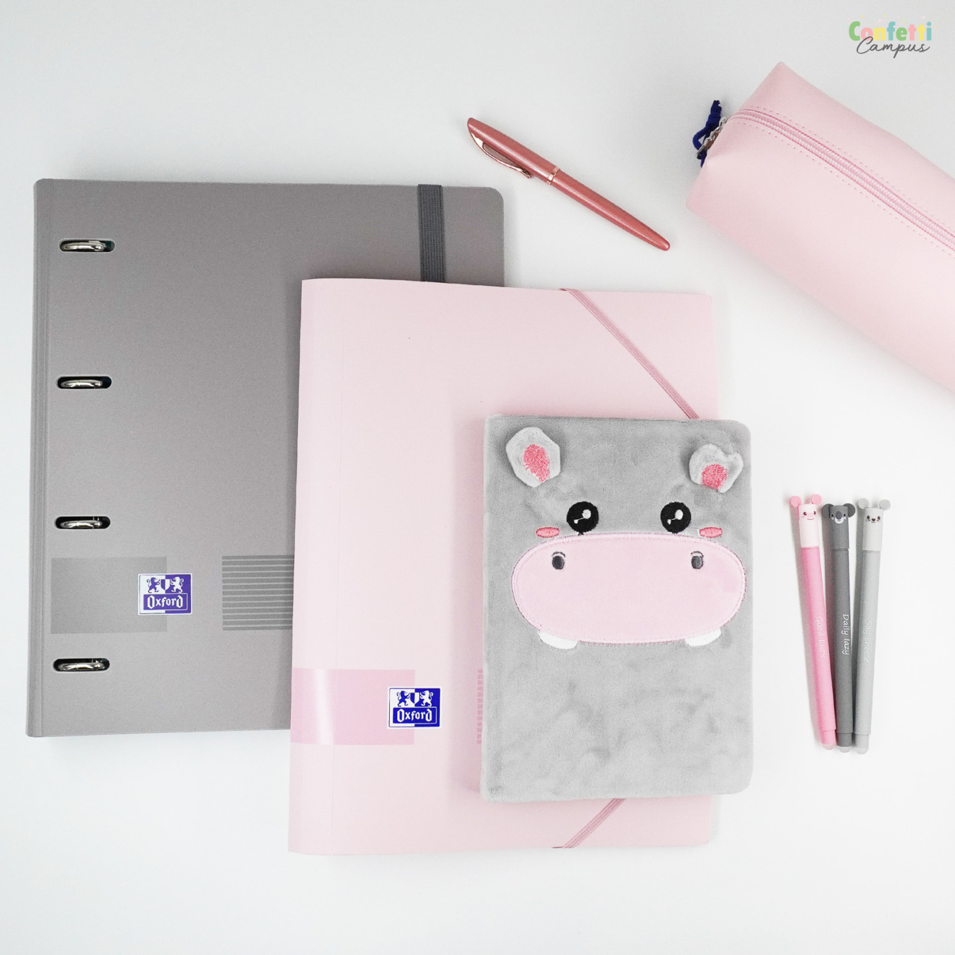 i-Total Fluffy Notebook A5 Gelinieerd Hippo