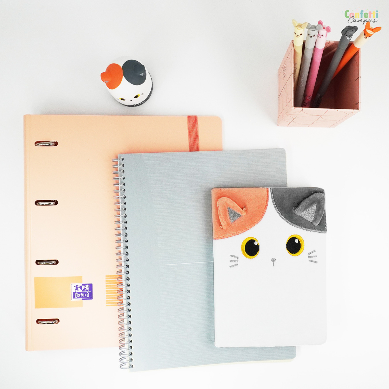 i-Total Fluffy Notebook A5 Gelinieerd Orange Cat