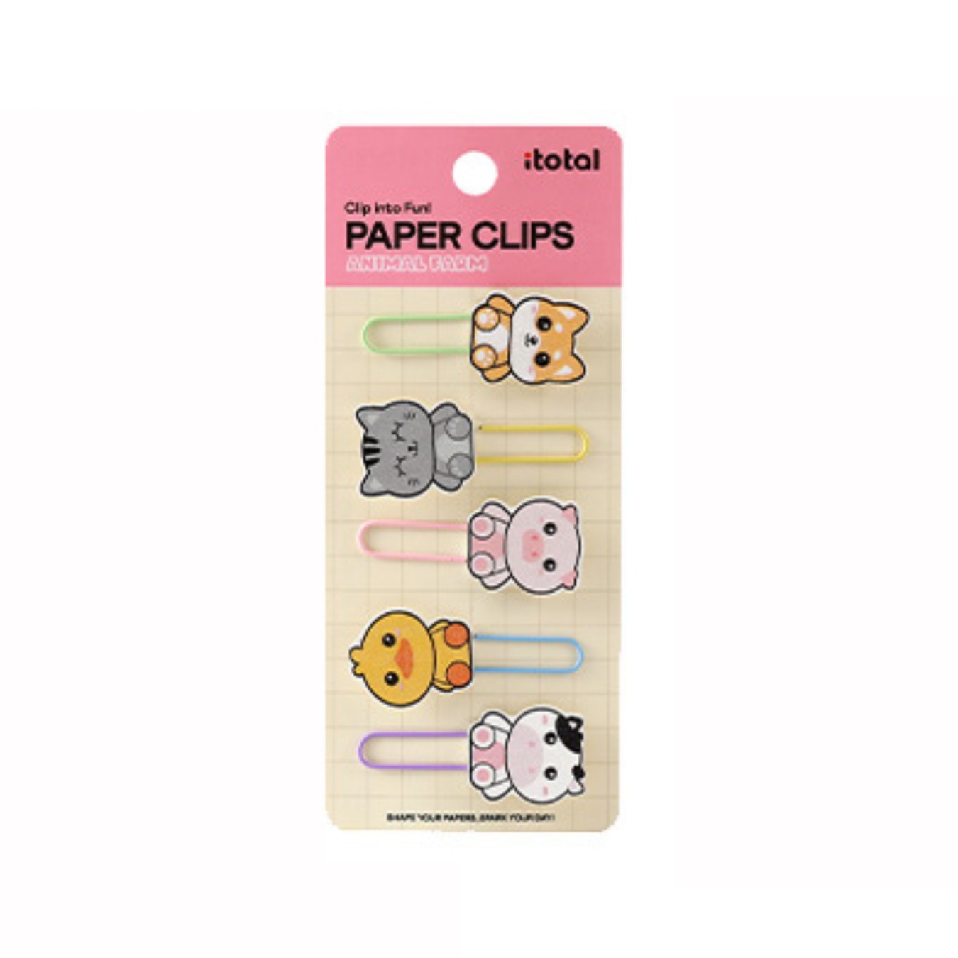 i-Total Paper Clips Assortiment 5 stuks Animal Farm