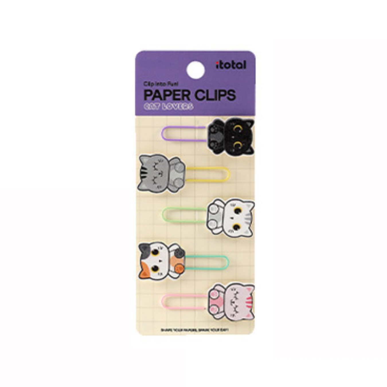 i-Total Paper Clips Assortiment 5 stuks Cat Lovers