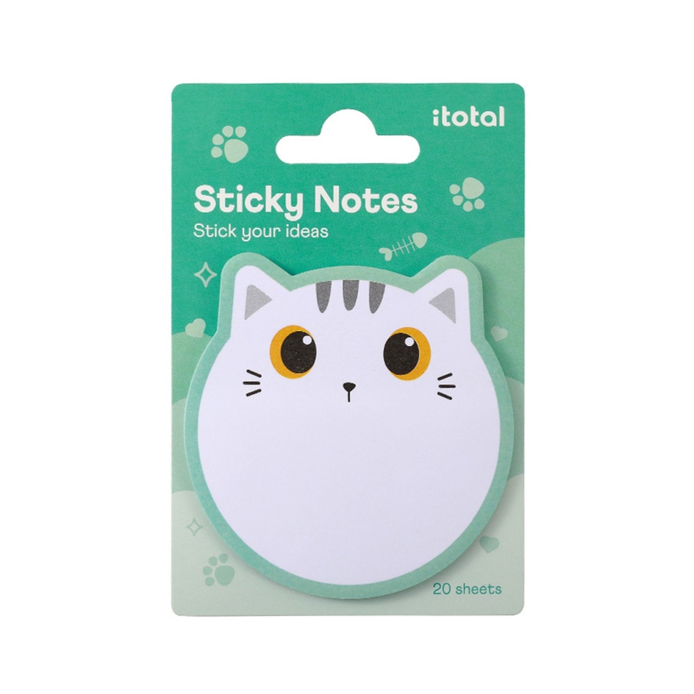 i-Total Sticky Notes White Cat