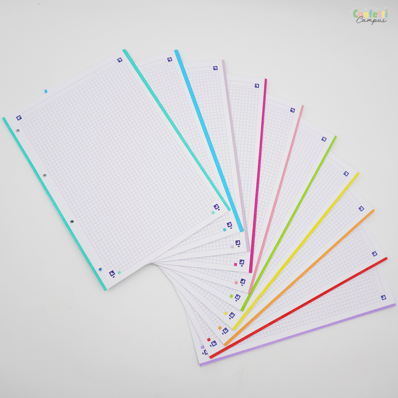 Oxford Ringbandpapier A4 160 Vel 5 x 5 Geruit 10 Kleuren