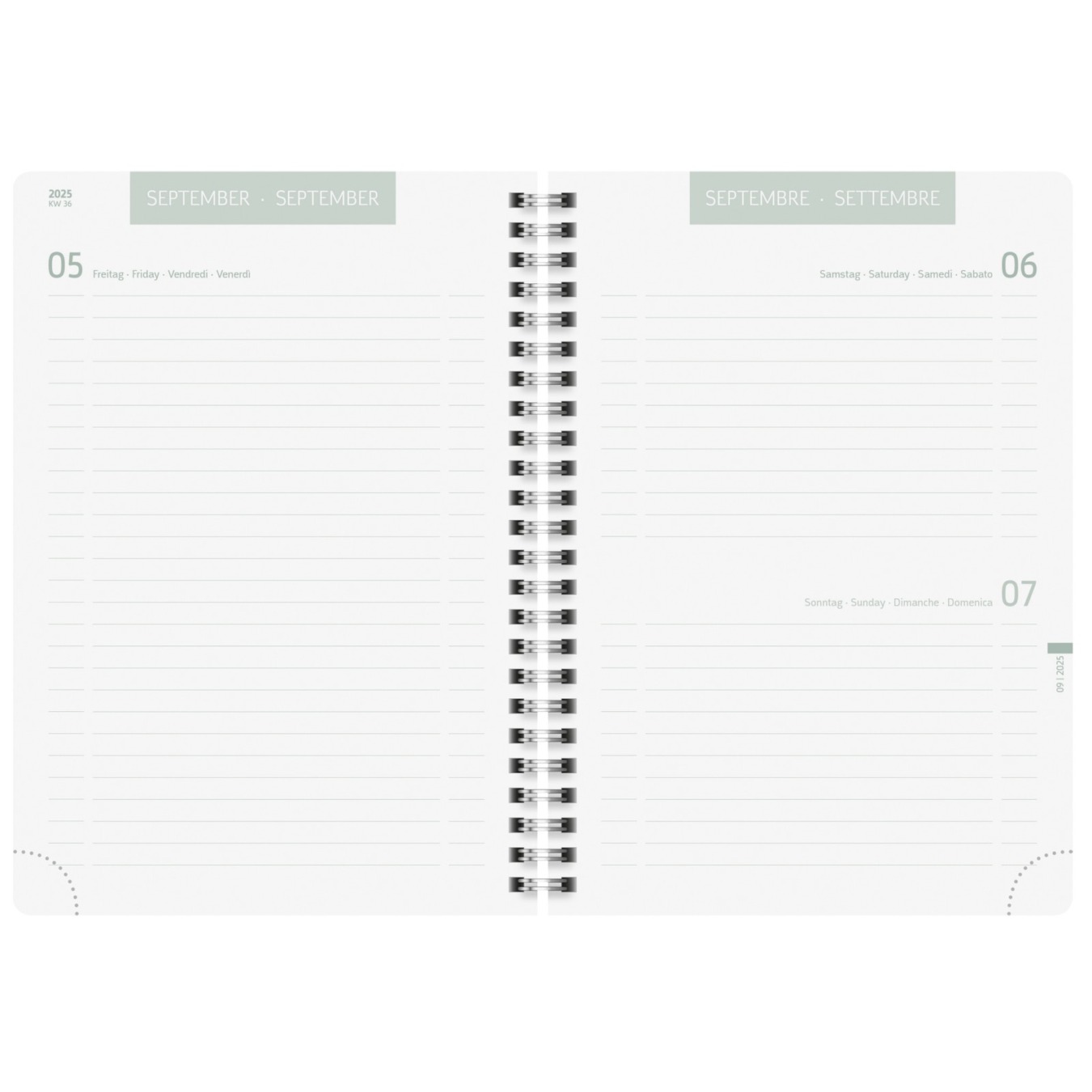 Brunnen Agenda Dagplanner A6 2024-2025 18 mnd binnenkant