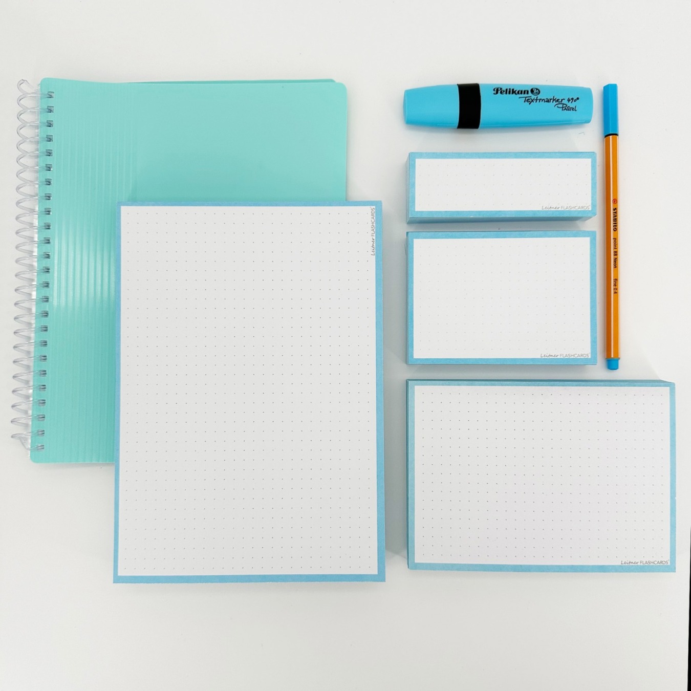 Flashcards & Showmap Studiekit Pastel Blauw-1