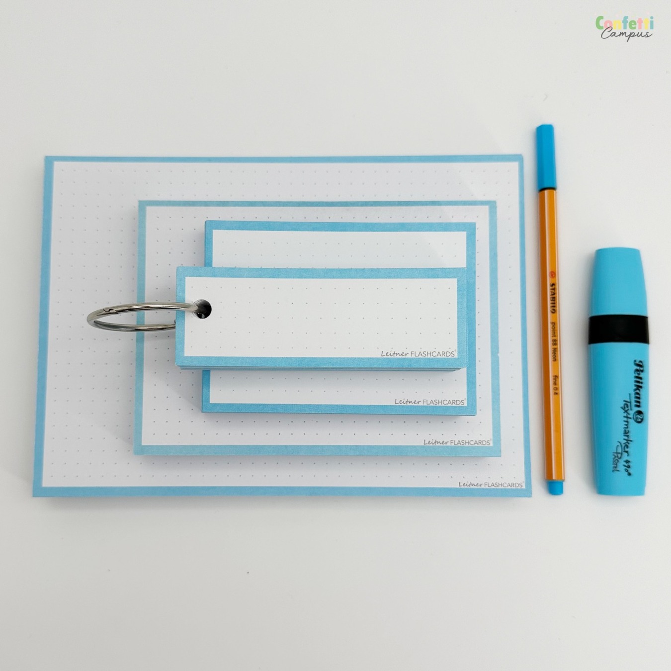Flashcards & Showmap Studiekit Pastel Blauw-3