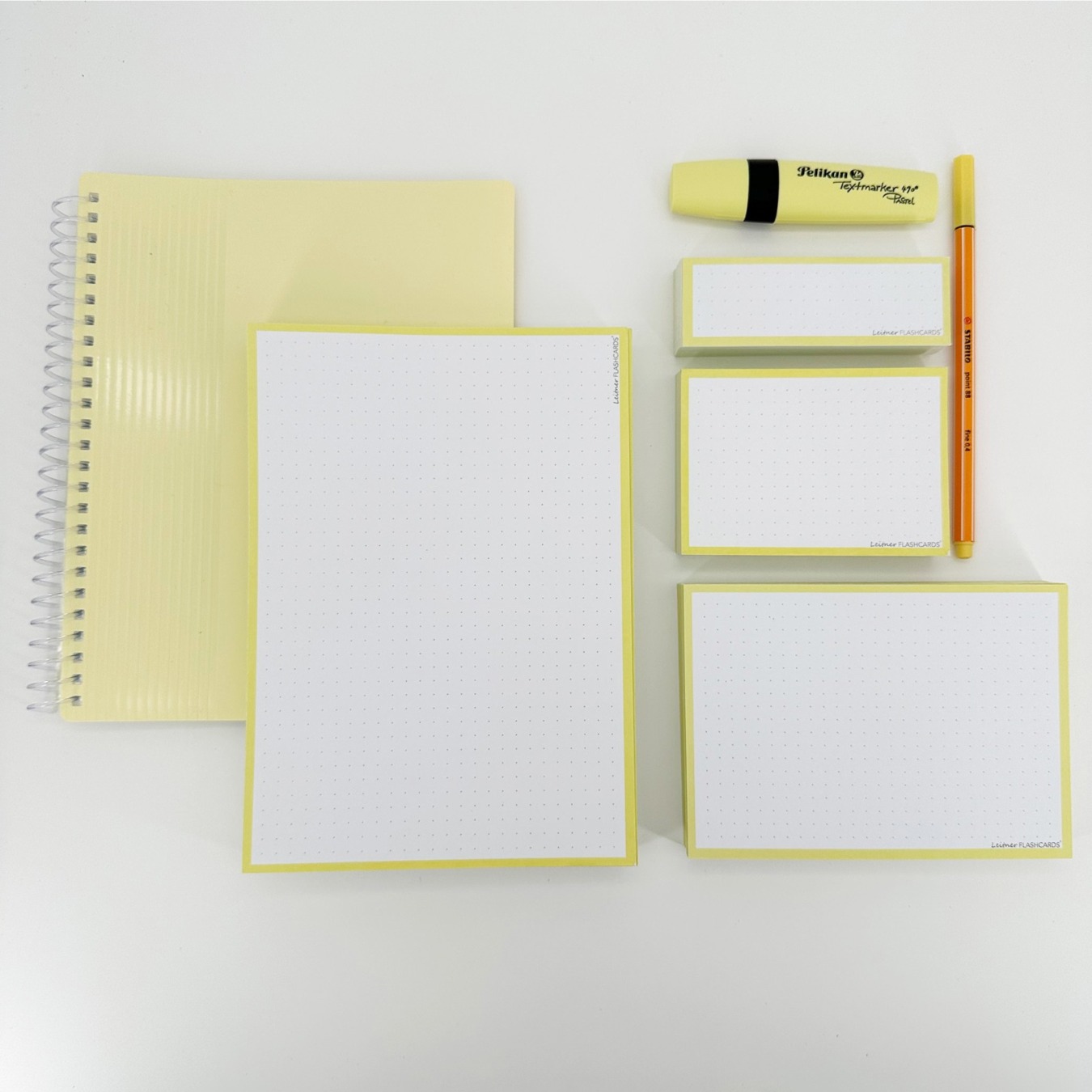 Flashcards & Showmap Studiekit Pastel Geel