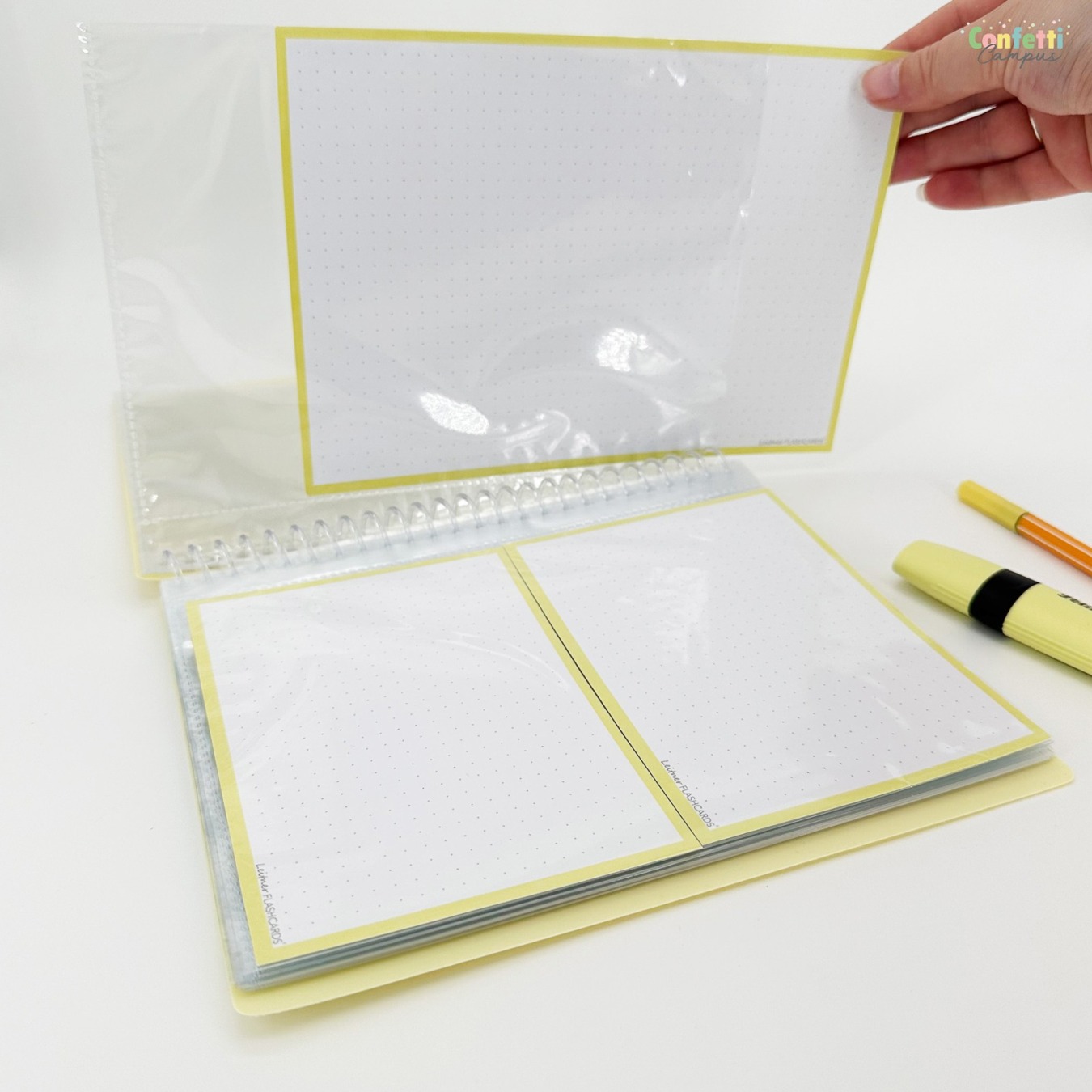 Flashcards & Showmap Studiekit Pastel Geel