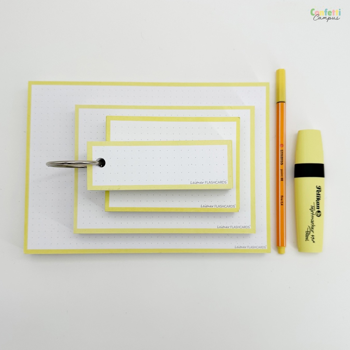 Flashcards & Showmap Studiekit Pastel Geel