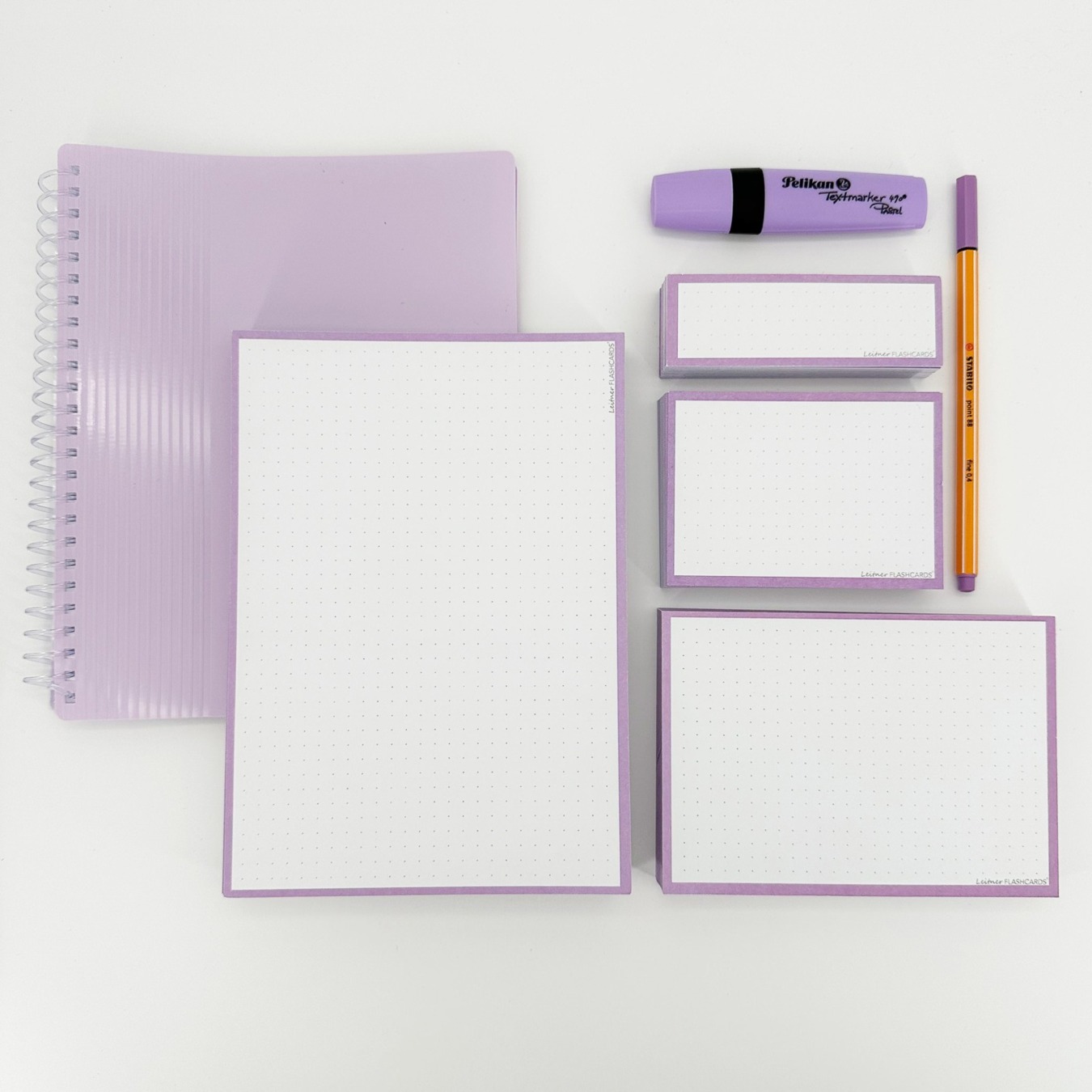 Flashcards & Showmap Studiekit Pastel Lila-1