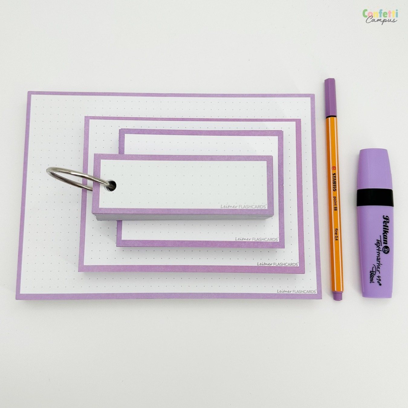 Flashcards & Showmap Studiekit Pastel Lila