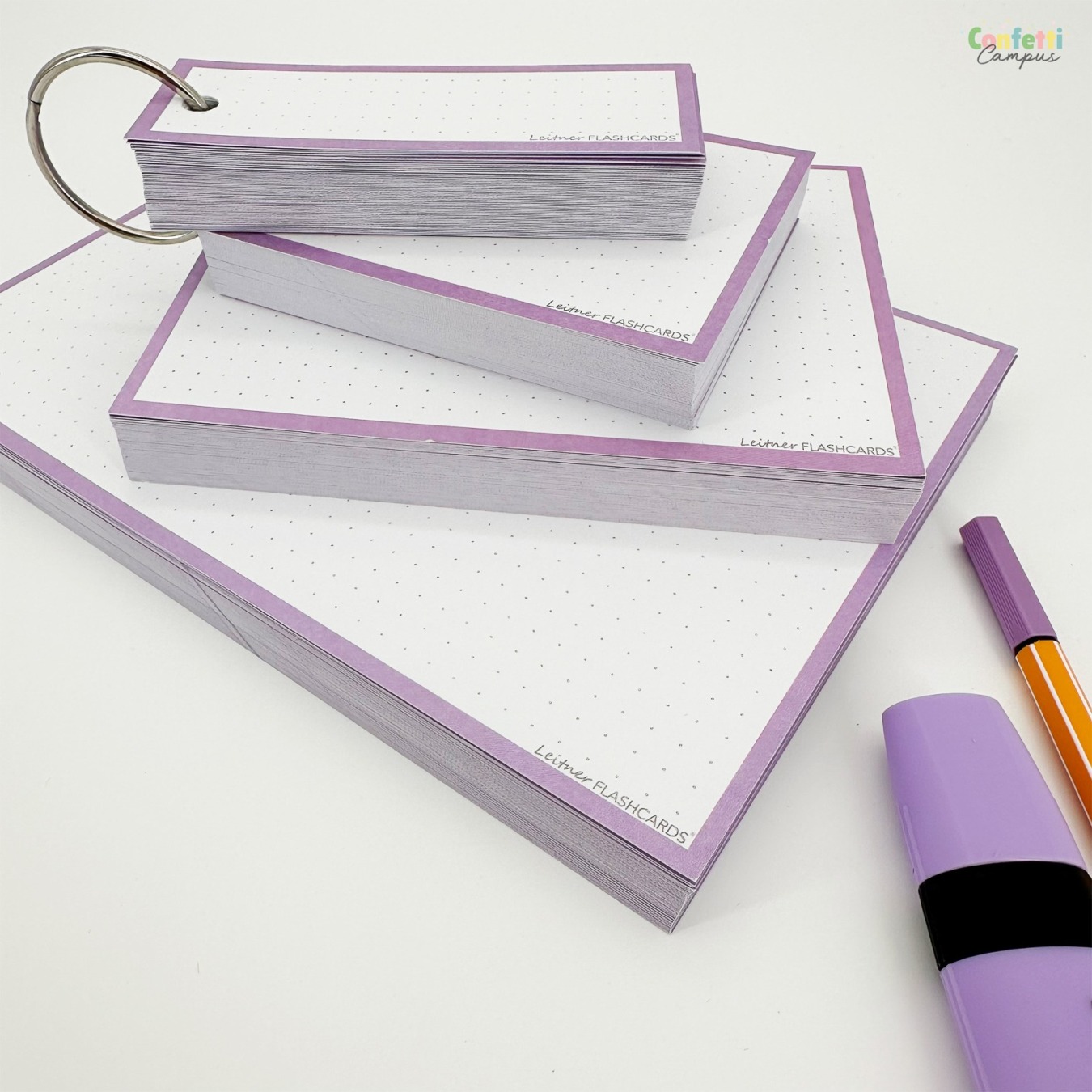 Flashcards & Showmap Studiekit Pastel Lila