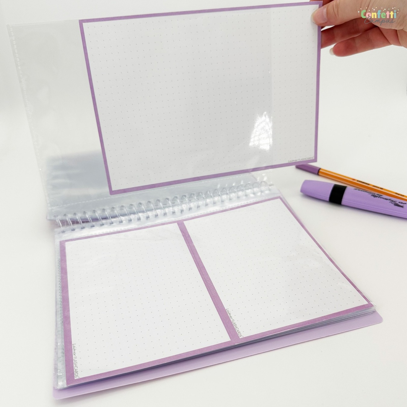 Flashcards & Showmap Studiekit Pastel Lila
