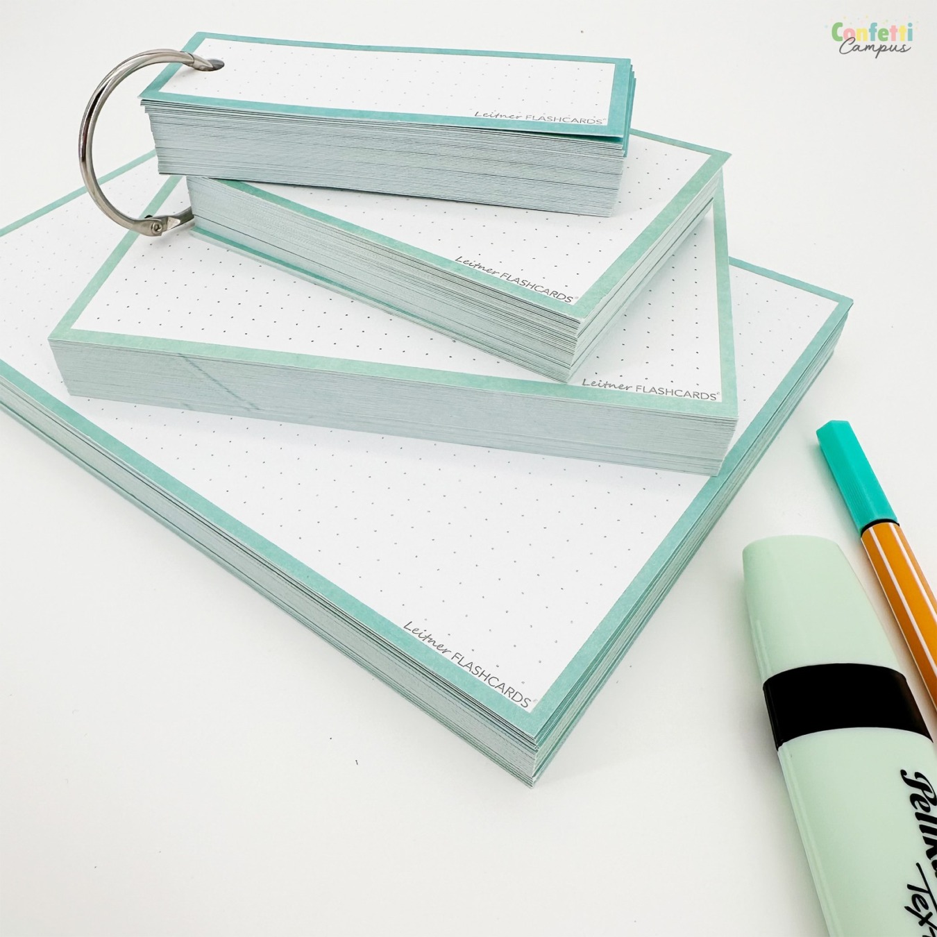 Flashcards & Showmap Studiekit Pastel Mintgroen
