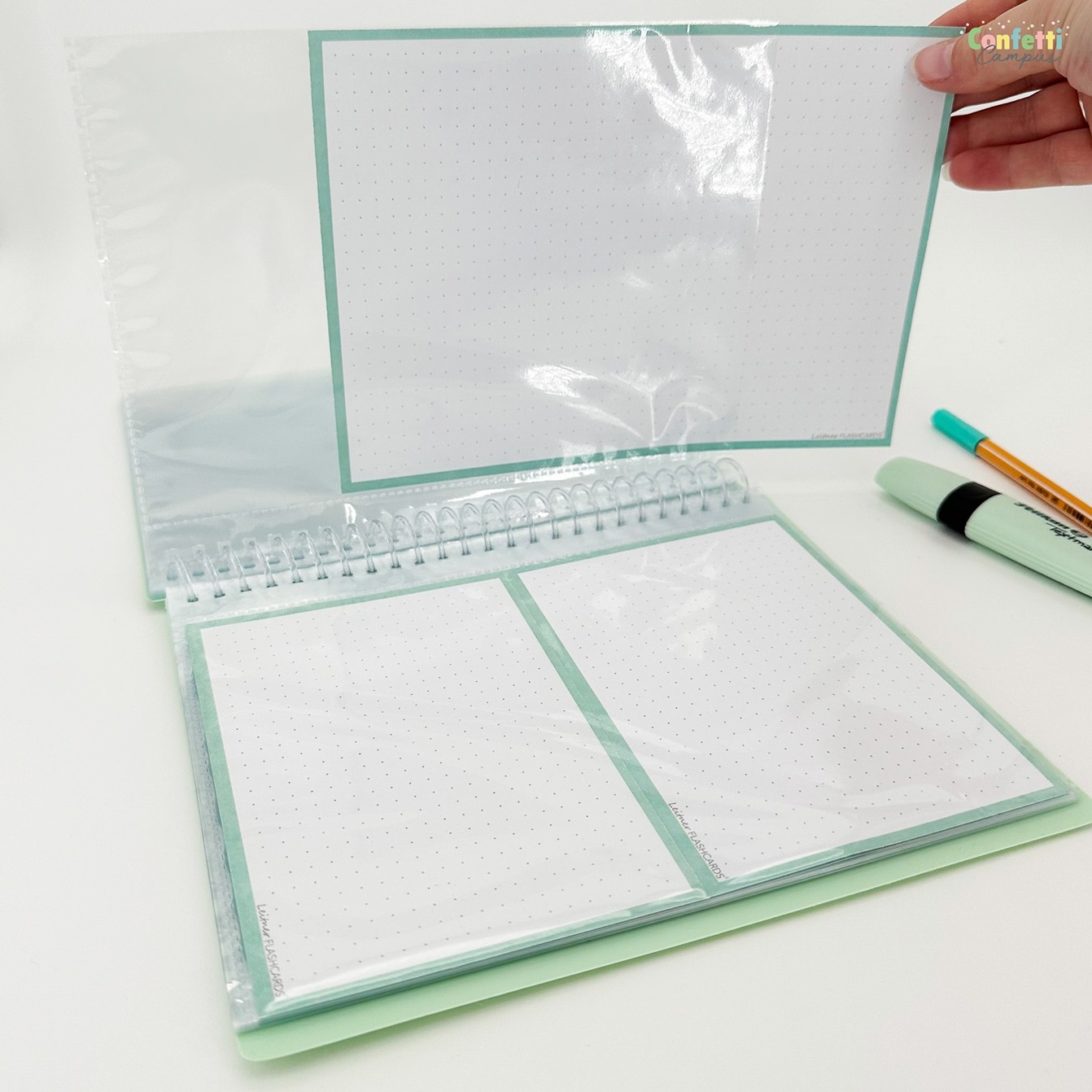 Flashcards & Showmap Studiekit Pastel Mintgroen