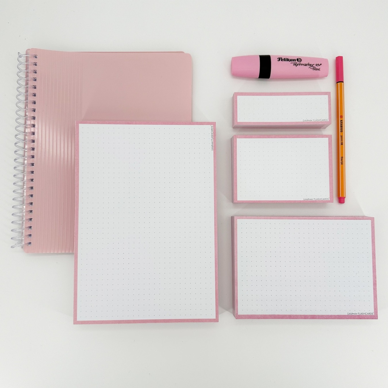 Flashcards & Showmap Studiekit Pastel Roze