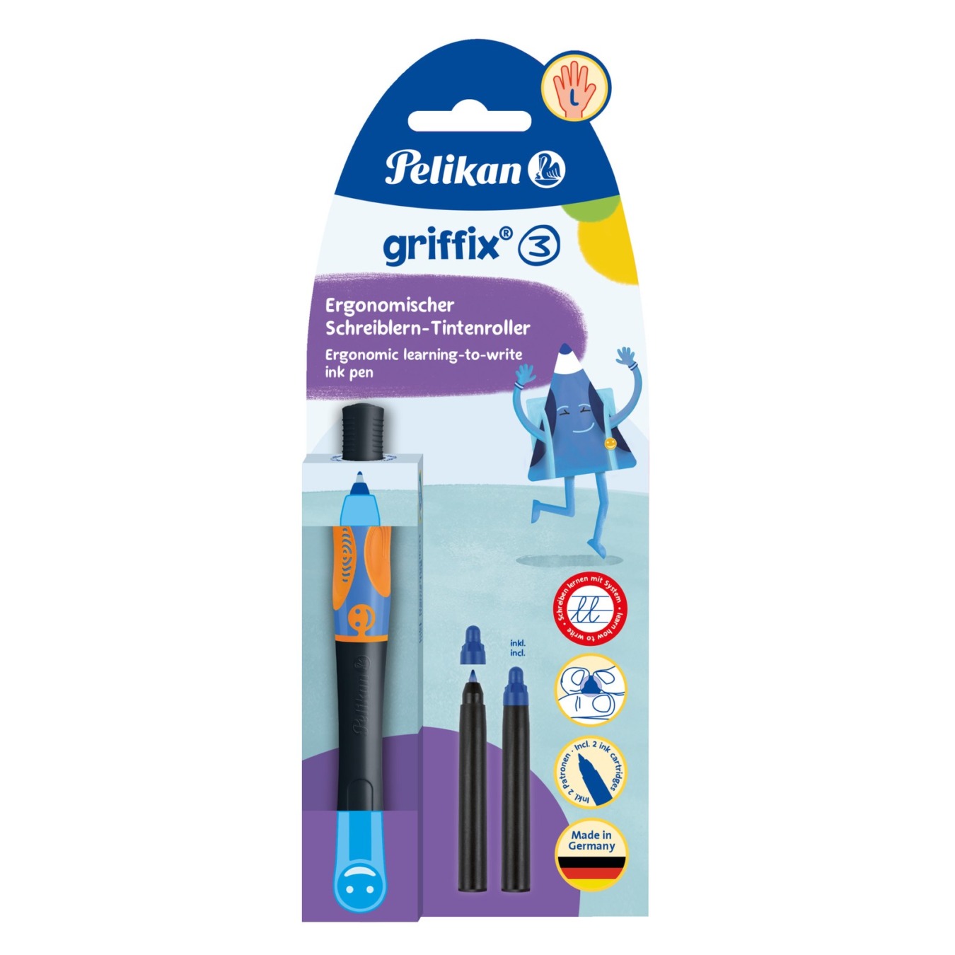 Pelikan Griffix Inktpen Linkshandig Zwart-Oranje (1)